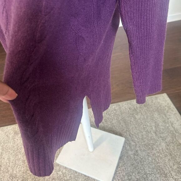 Ply Cableknit Cashmere Women’s Purple Sweater M - Picture 3 of 6